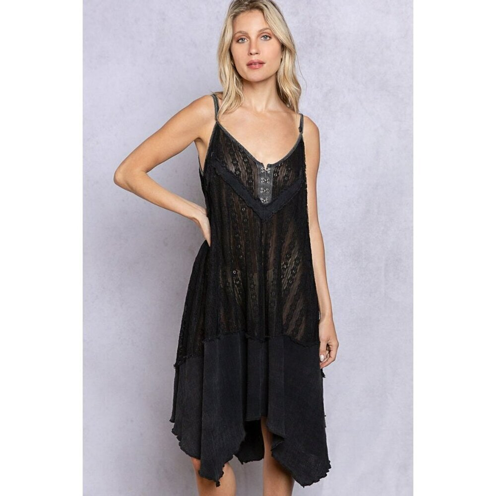 Better Than Basic Sheered Sleeveless Dress in Black - Picture 3 of 5